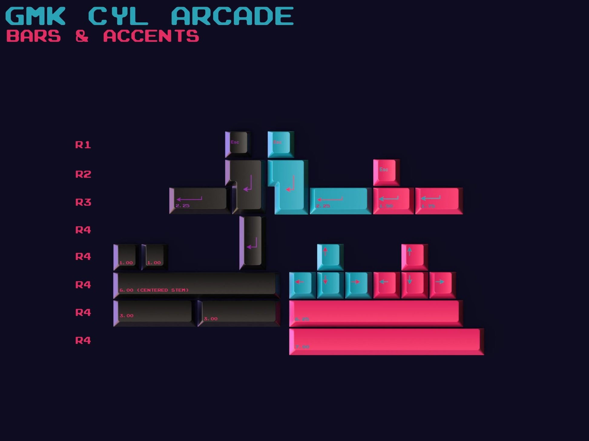 GMK Arcade Bars and Accents kit