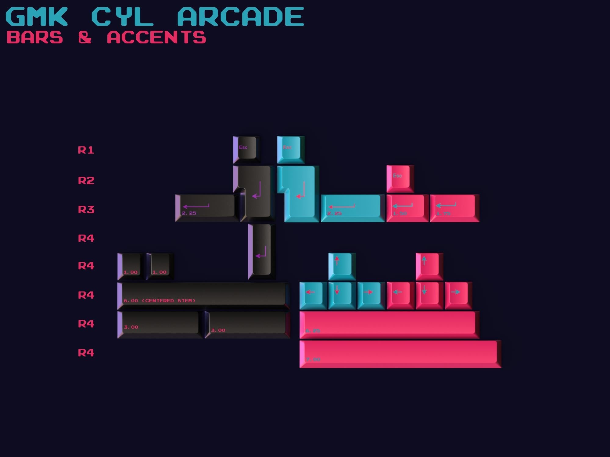 GMK Arcade Bars and Accents kit
