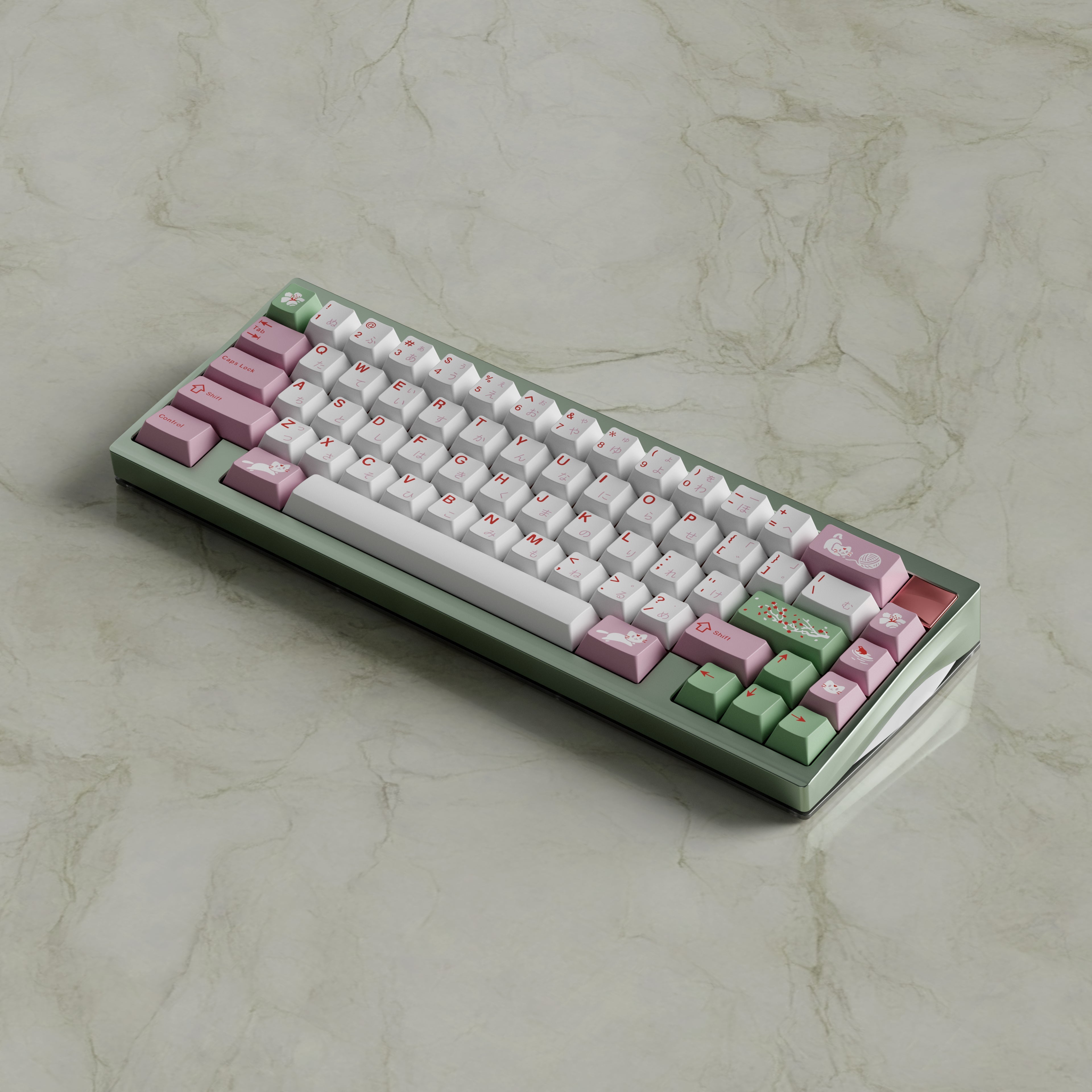 SWG Hazakura Light keycap set render