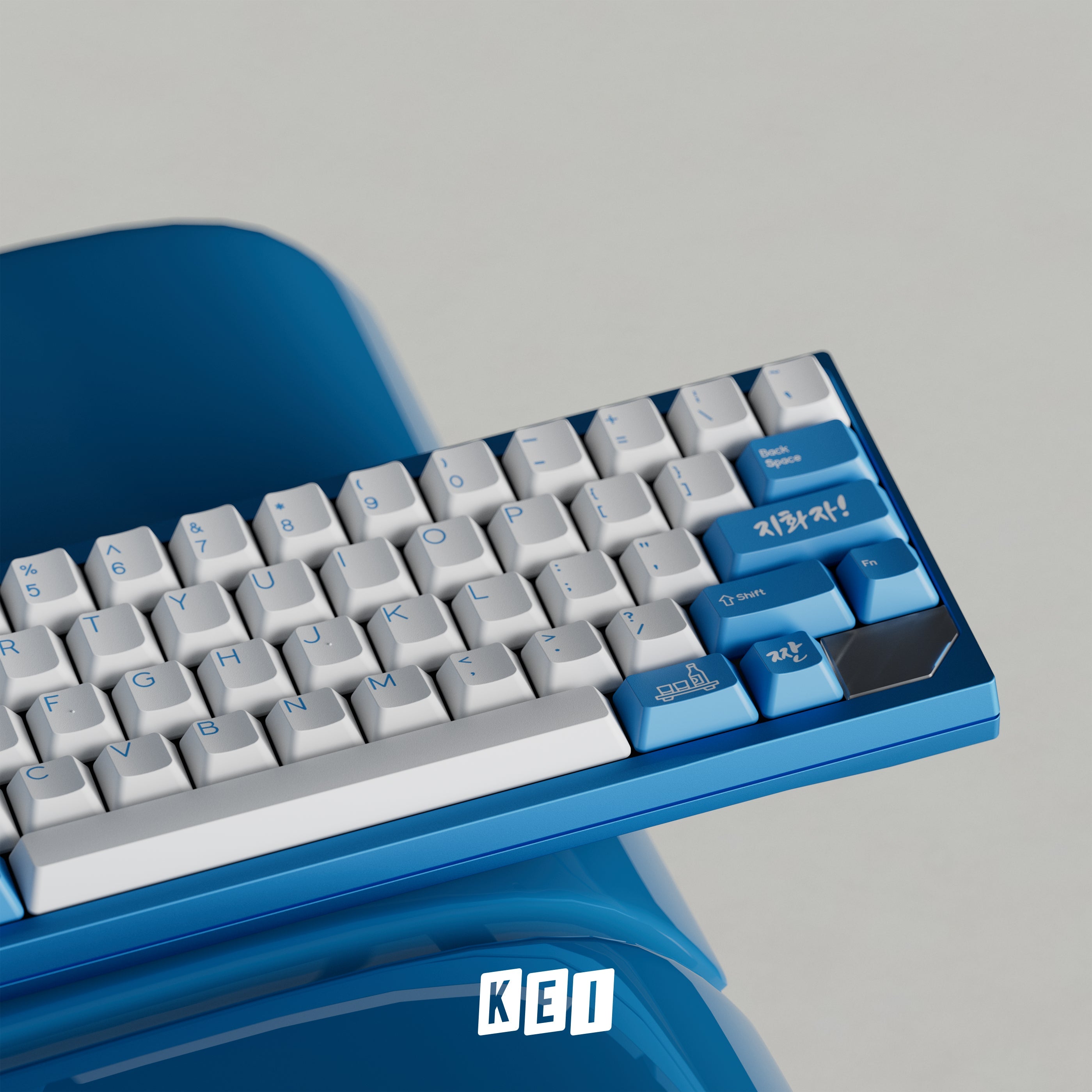 DCS Soju Blue keycaps on Float60 keyboard