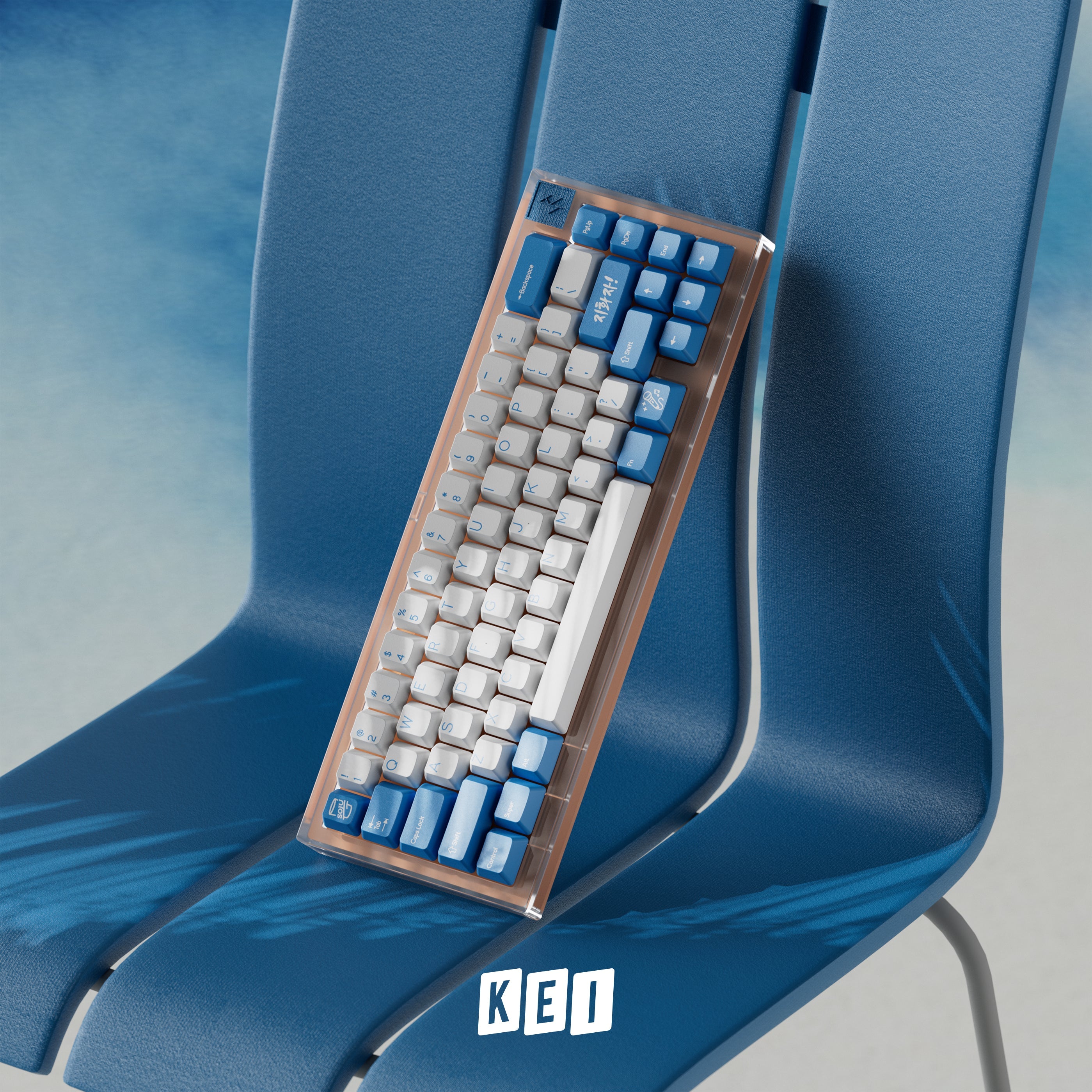 DCS Soju Blue keycaps on Iron165 keyboard