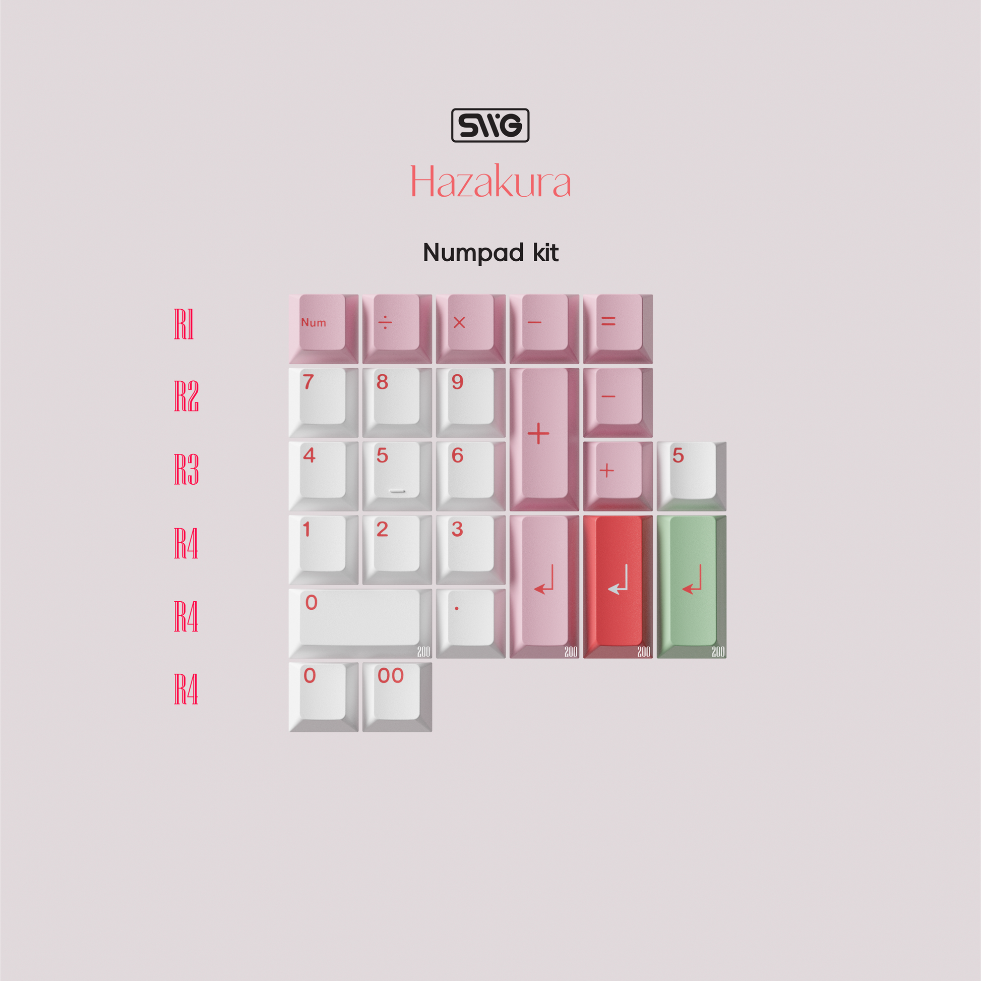 SWG Hazakura Light Numpad Kit